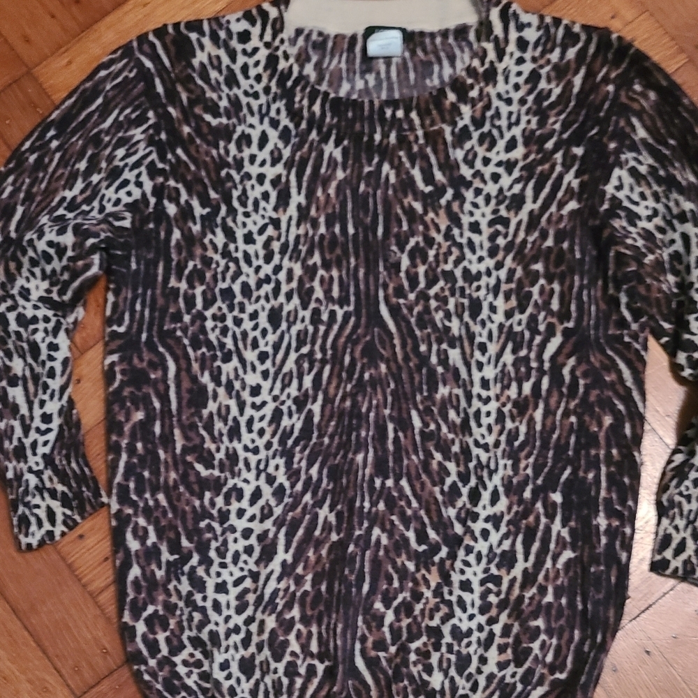 J Crew Animal Print 3/4 Length Sleeve,  Sweater hp🔥🔥🔥🔥🔥